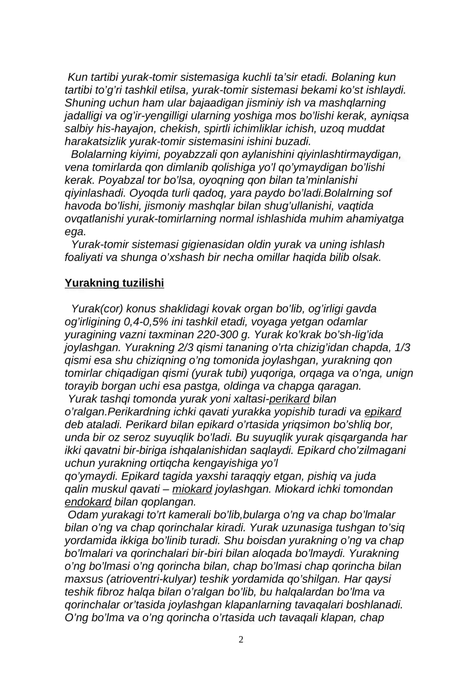 Yurak-tomir sistemasi gigienasi 2