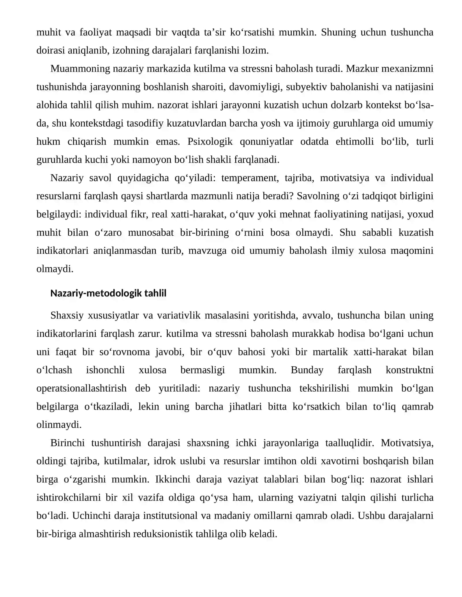 IMTIHON OLDI XAVOTIRNI BOSHQARISHNING INDIVIDUAL FARQLARI 2