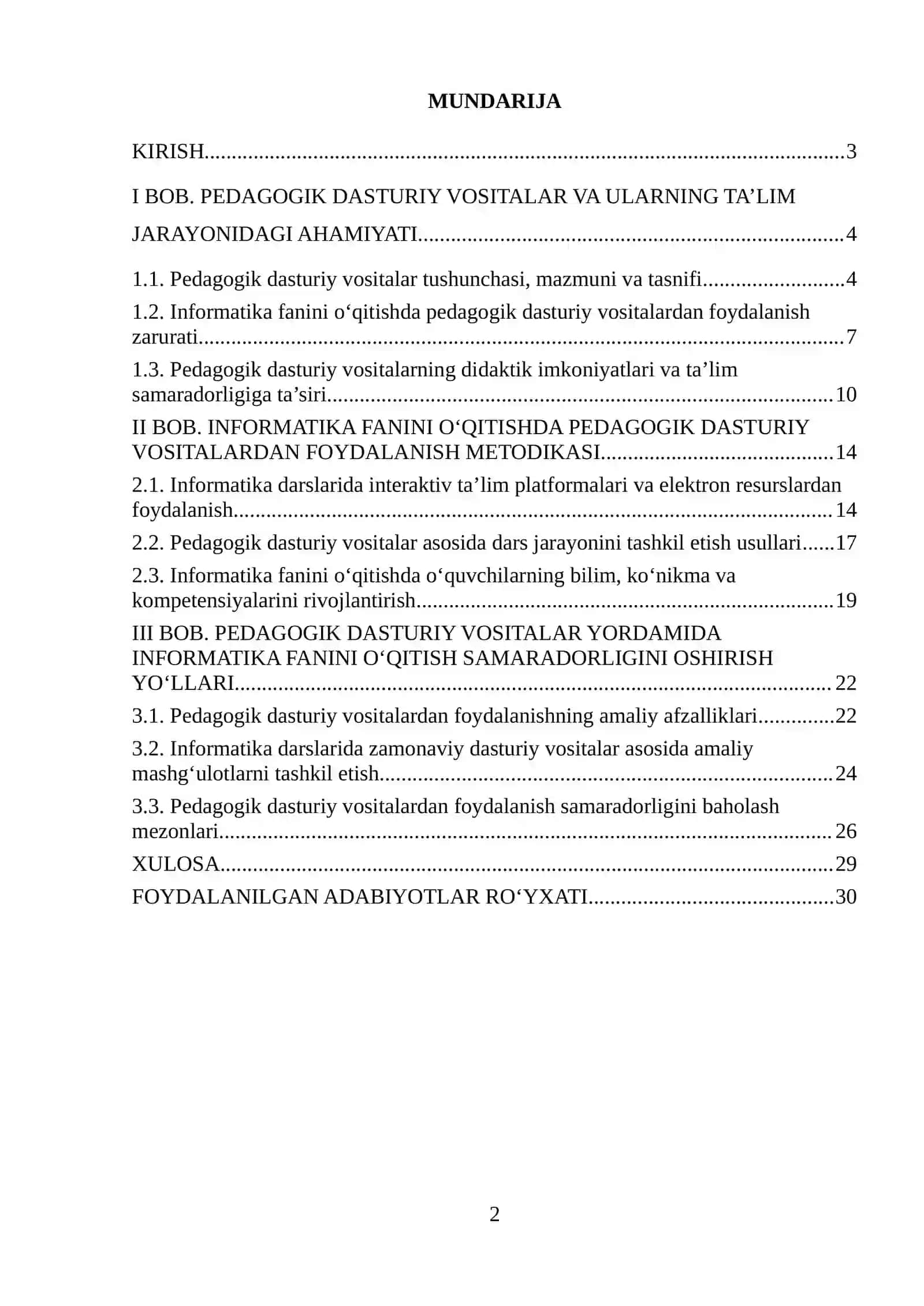 Pedagogik dasturiy vositalar yordamida informatika fanini  o'qitish samaradorligini oshirish 2