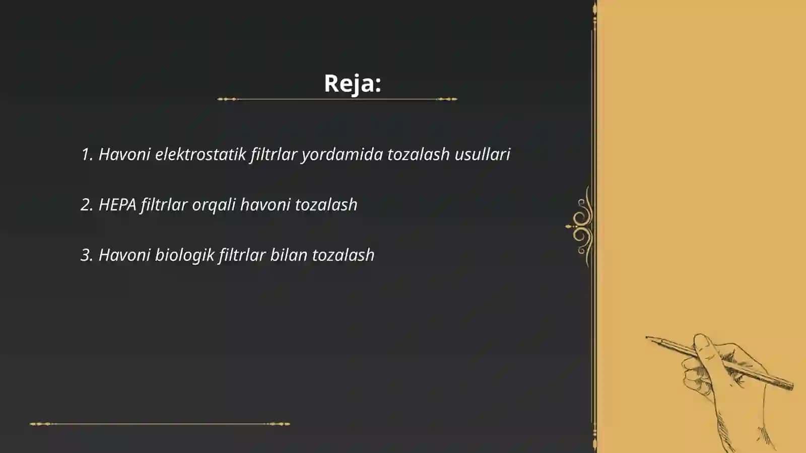 Havoni zaharli gazlardan turli xil chang zarralardan tozalash usullari 2