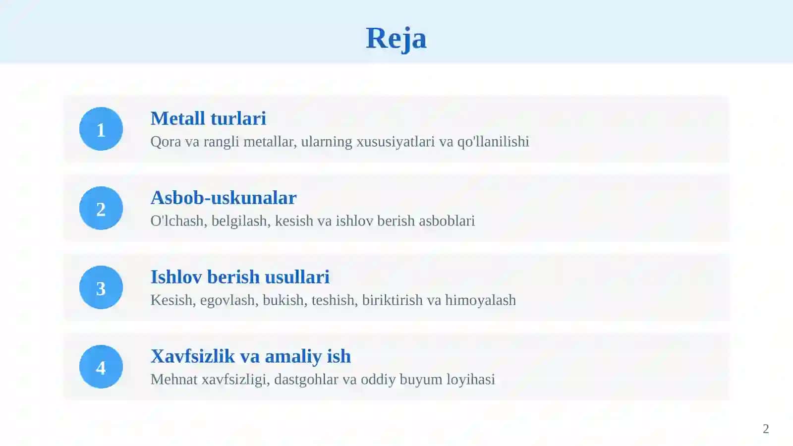 Metallarga ishlov berish texnologiyasi 2