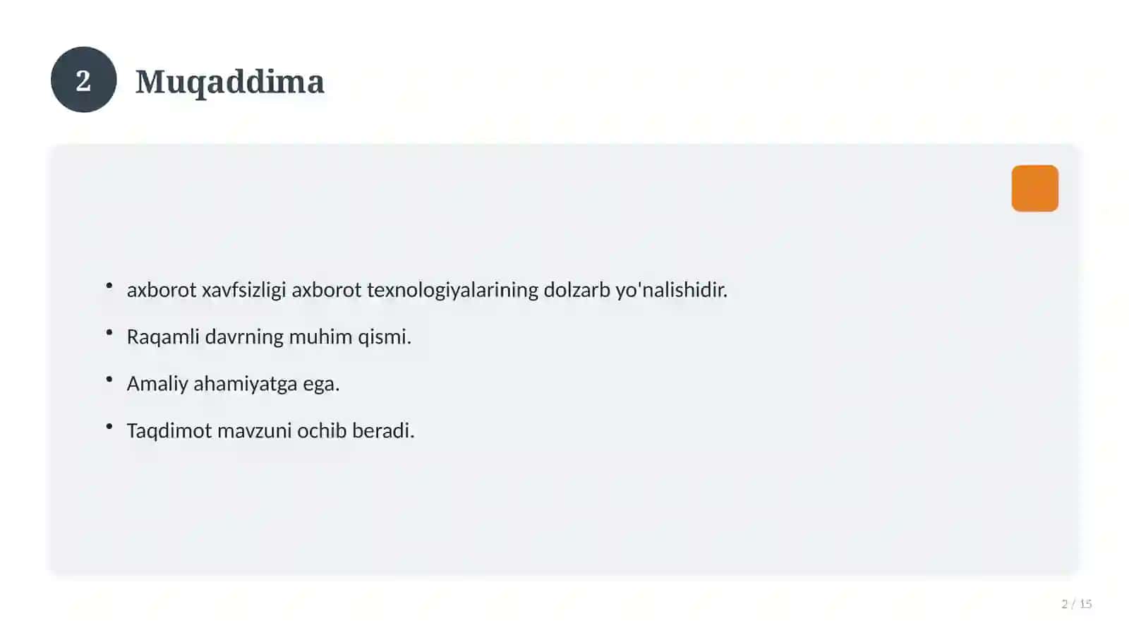 Axborot xavfsizligi tushunchasi va axborotni himoyalash muammolari 2