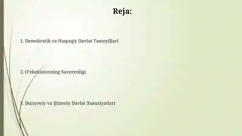 Oʻzbekiston suveren demokratik huquqiy ijtimoiy va dunyoviy davlat 2