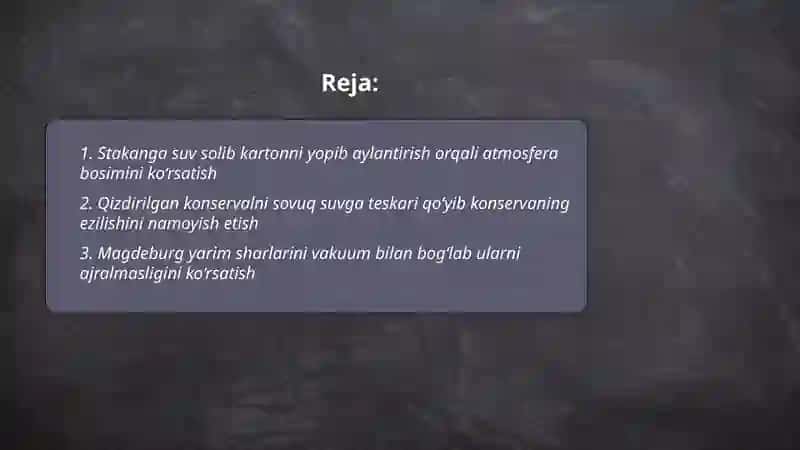 Atmosfera bosimining amalda namoyishini ko‘rish 2
