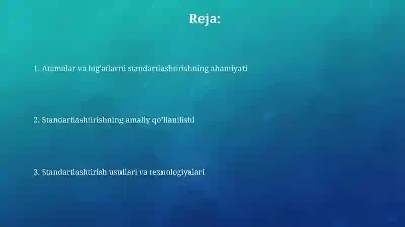 Atamalar va lug'atlarni standartlashtirishning ahamiyati 2