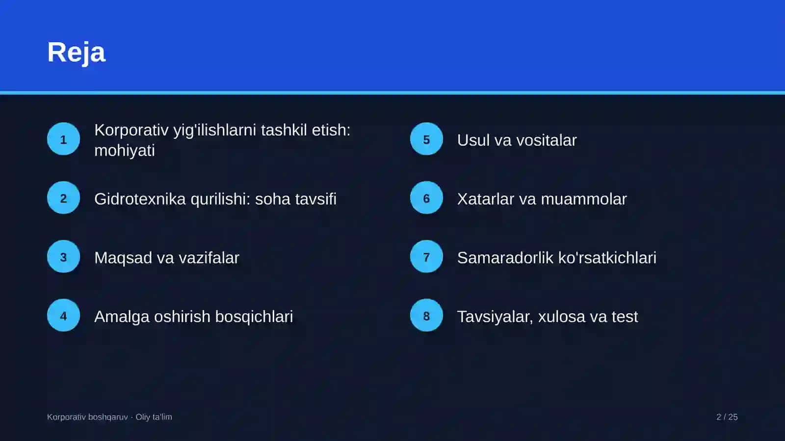 gidrotexnika qurilishida korporativ yig'ilishlarni tashkil etish 2526 2