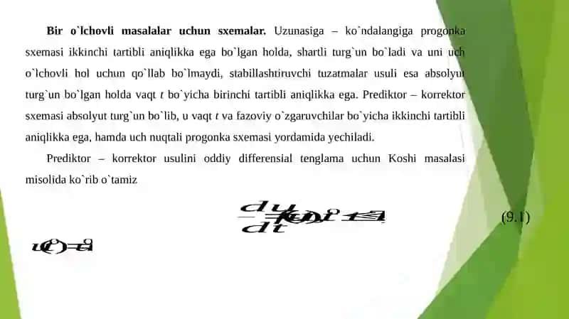 PREDIKTOR – KORREKTOR USULI 2