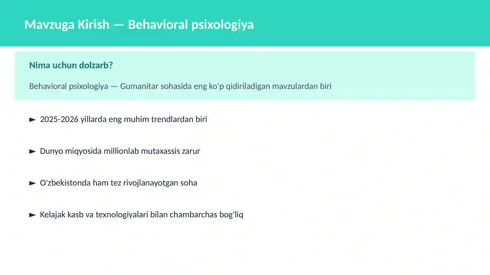 Behavioral psixologiya 2