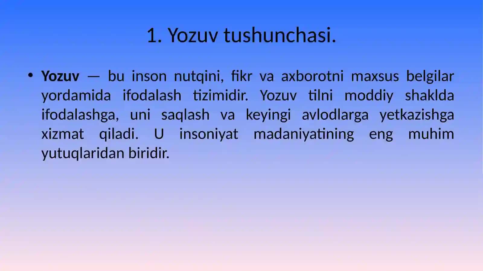 Yozuv va uning turlari 2