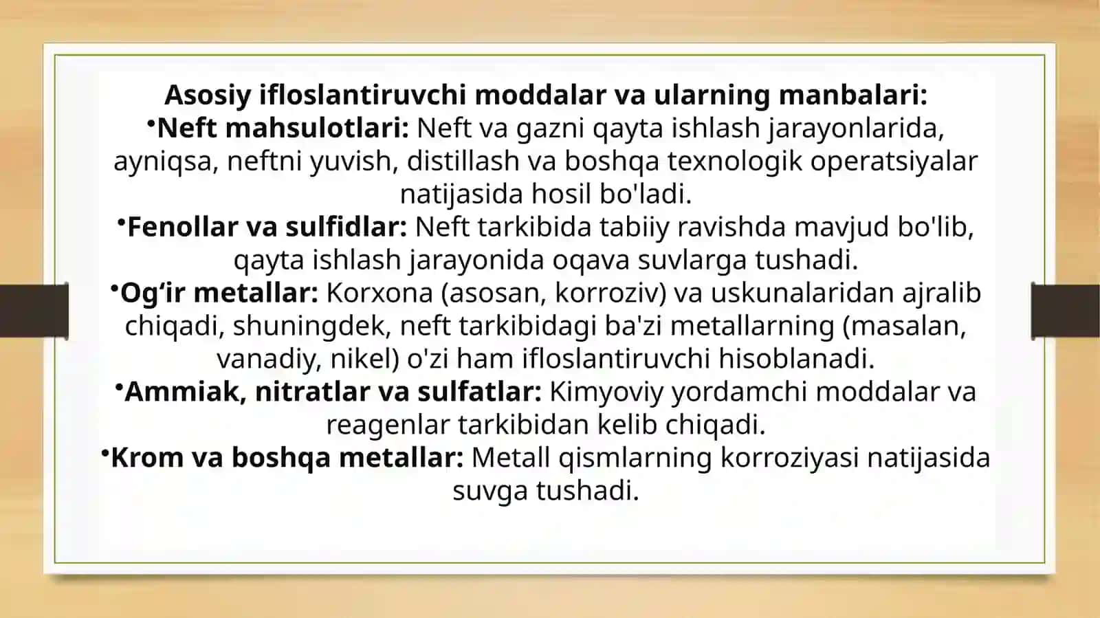 Neft va gazni qayta ishlash korxonalari 2