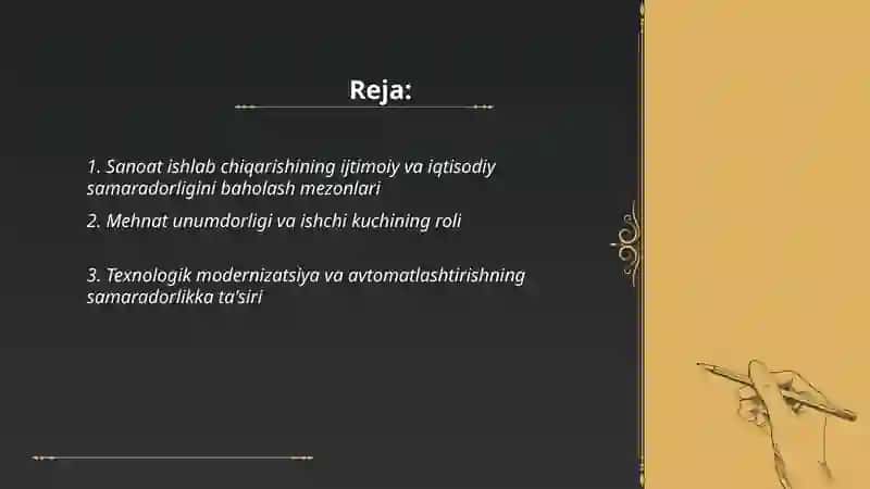 Sanoat ishlab chiqarishining ijtimoiy va iqtisodiy samaradorligi 2