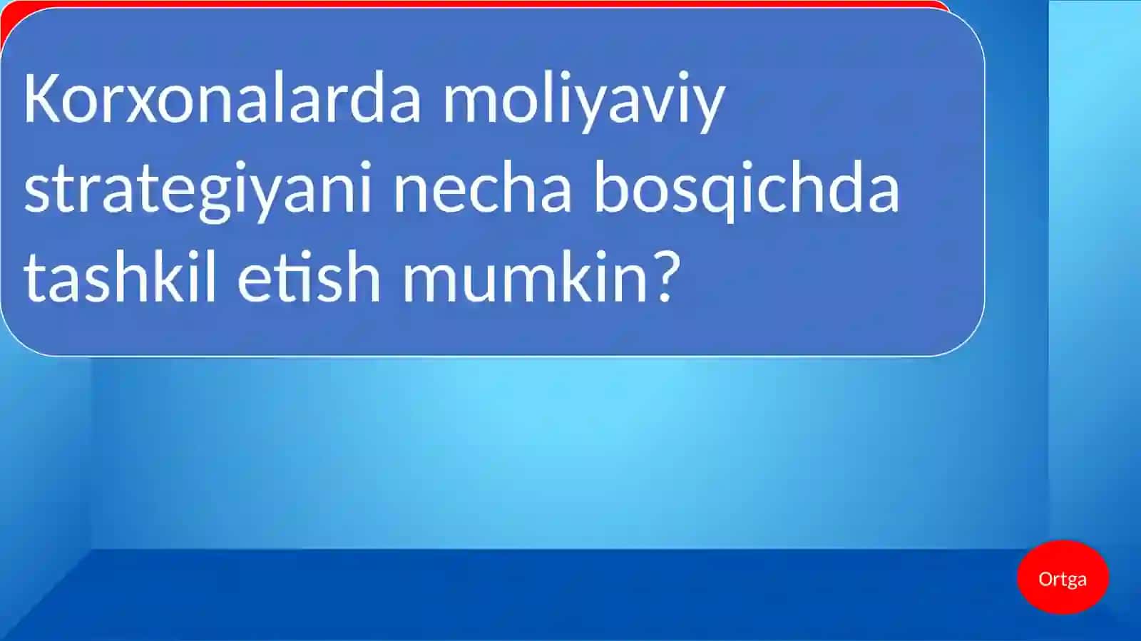 Moliya fanidan test savollari 2