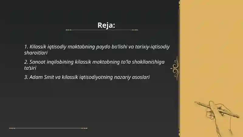 Kilassik iqtisodiy maktabning to'la shakllanishi 2
