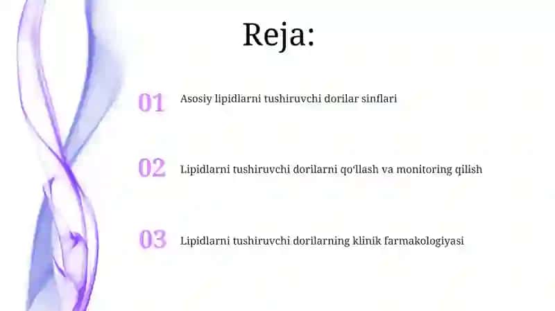 Gipolipidemik dori vositalarini klinik farmakologiyasi 2