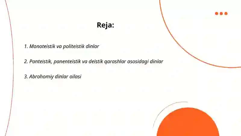 Dinlar tasnifi 2