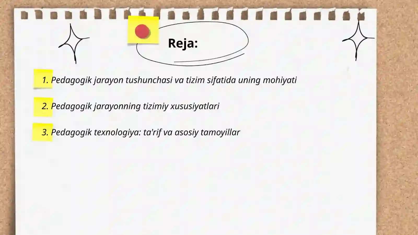 Pedagogik jarayon tizim sifatida pedagogik texnologiyaning asosiy belgilari va tasnifi 2