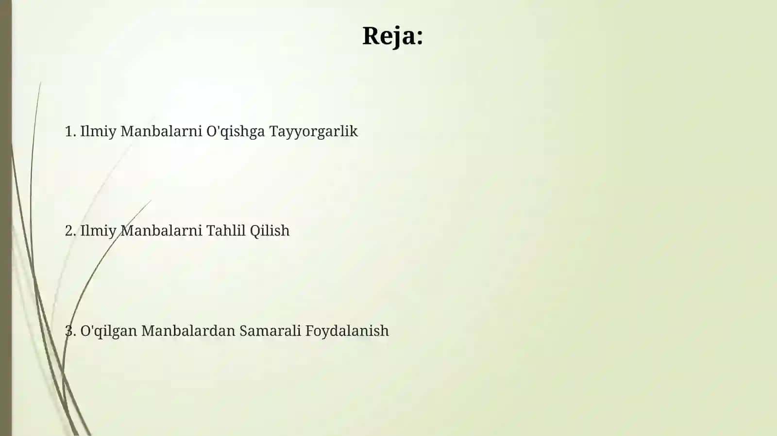 Ilmiy Manbalarni O'qishga Tayyorgarlik 2