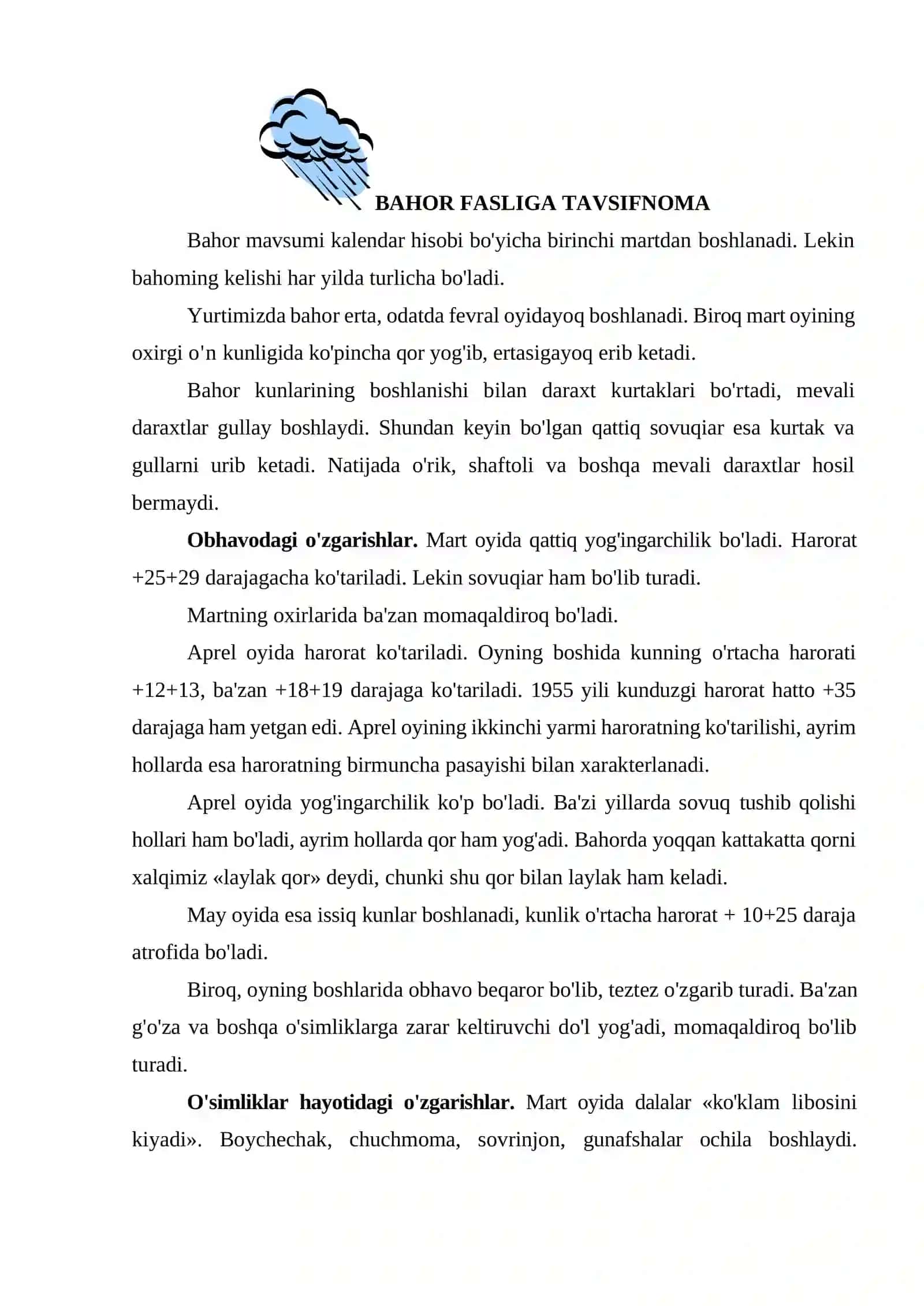 Bolalarni fasllari bilan tanishtirish 2