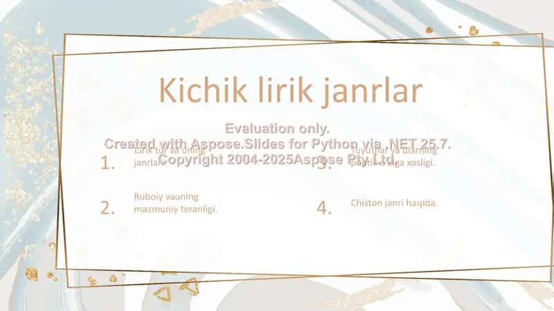 "Kichik lirik janrlar" 2