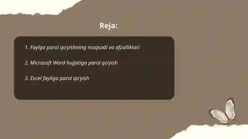 Faylga parol qo‘yish 2