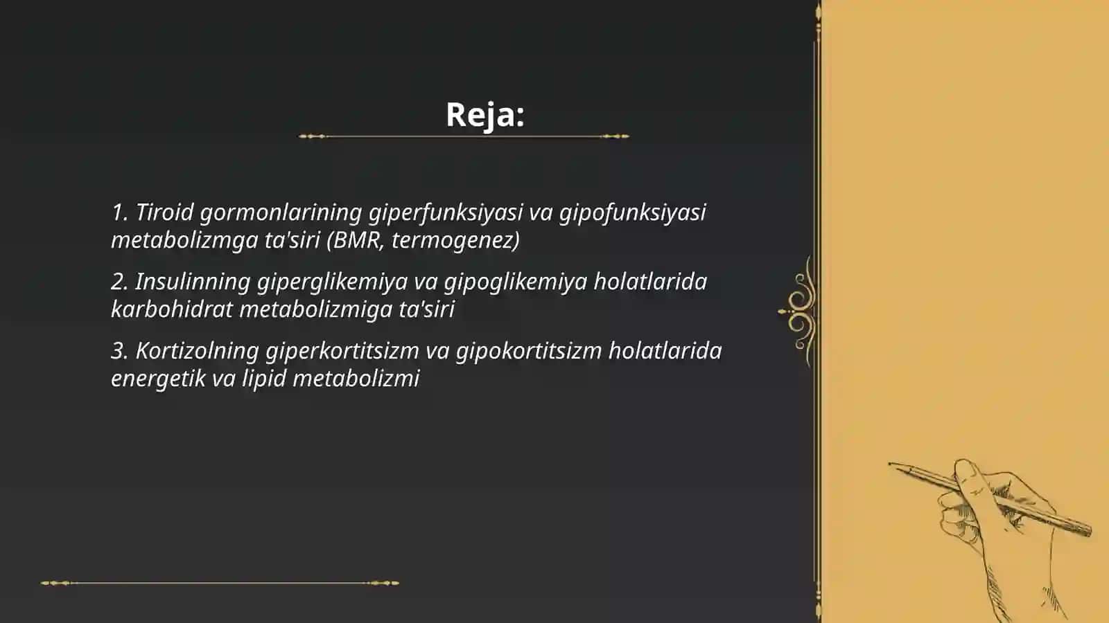 Gormonlar giper va gipofunktsiyasini metabolizmning o‘zgarishiga ta'siri 2