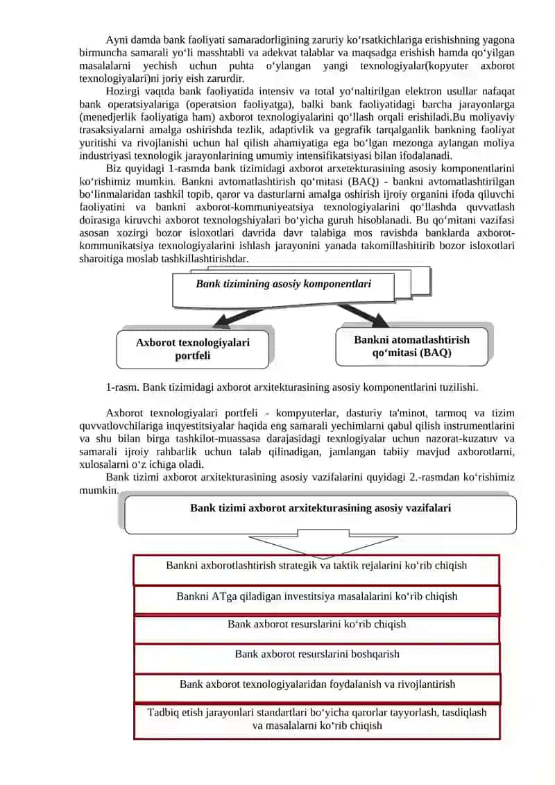 BANKNING AVTOMATLASHTIILGAN AXBOROT BOSHQARUV TIZIMINING TUZILISHI 2
