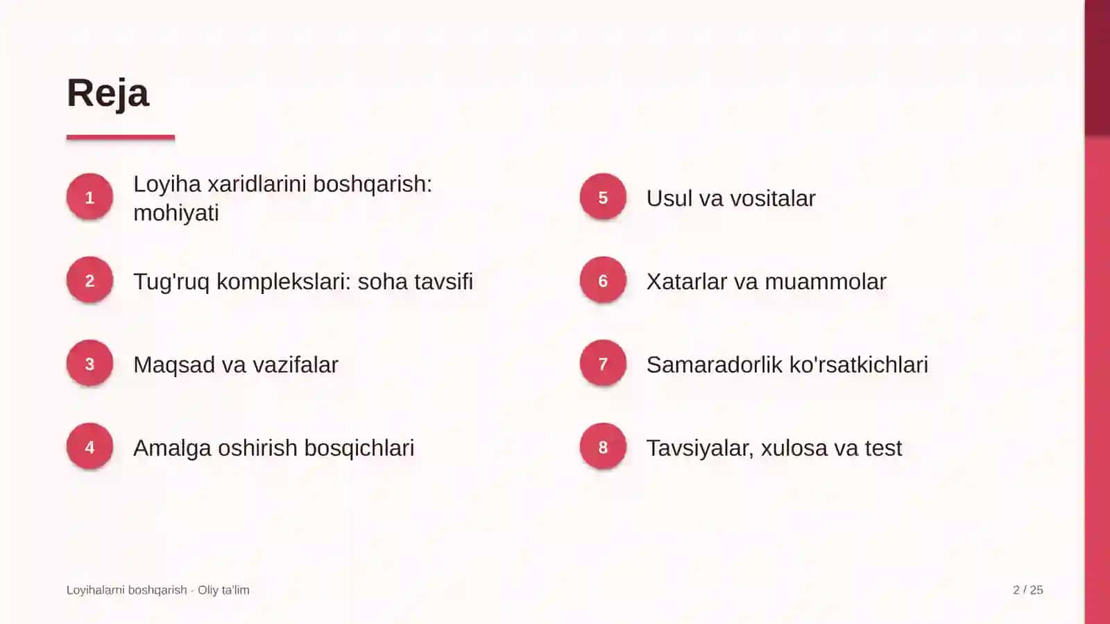 tug'ruq komplekslarida loyiha xaridlarini boshqarish 6112 2