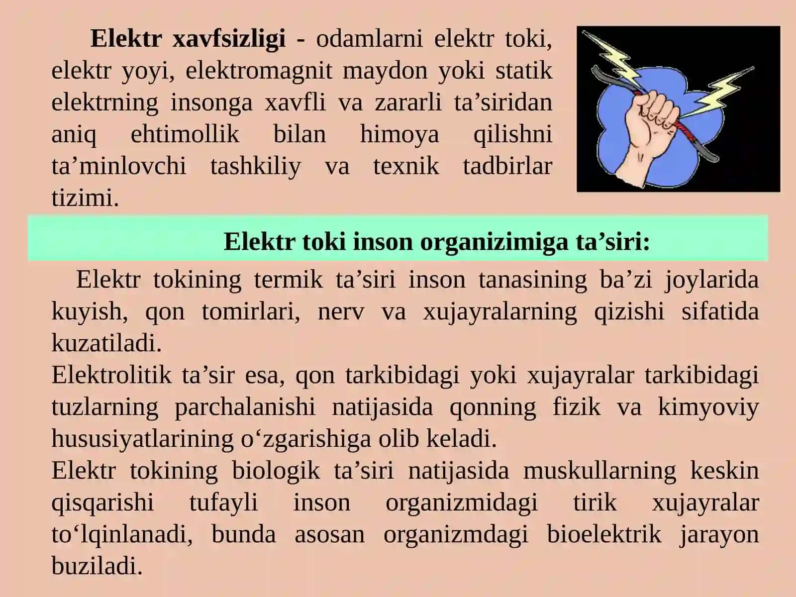 Elektr va texnika xavfsizlik asoslari 2