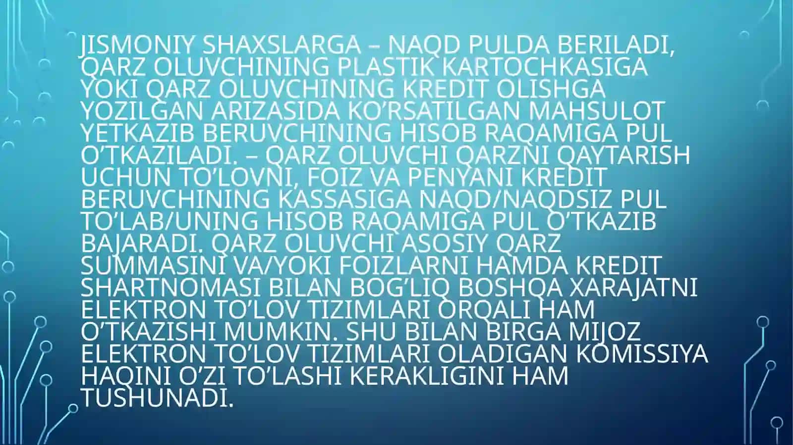 MOLIYAVIY XIZMAT KO’RSATISH 2