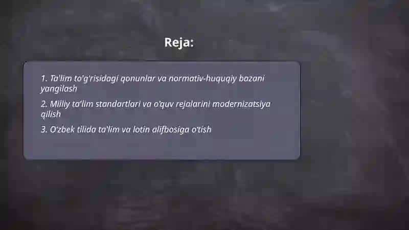Mustaqillik yillarida òzbekiston respublikasida talim sohasida amalga oshirilgan yangiliklar 2