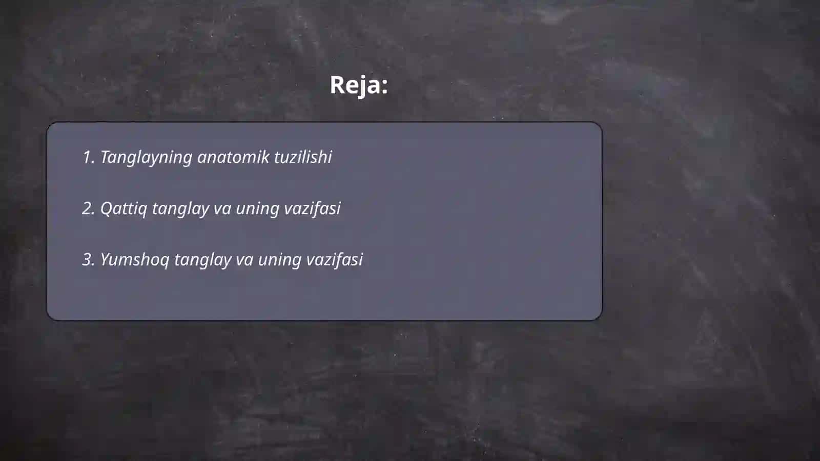 Tanglayning tuzilishi 2