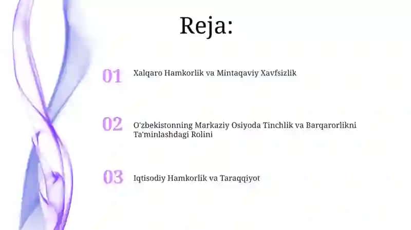 O'zbekistonning Markaziy Osiyoda Tinchlik va Barqarorlikni Ta'minlashdagi Rolini 2
