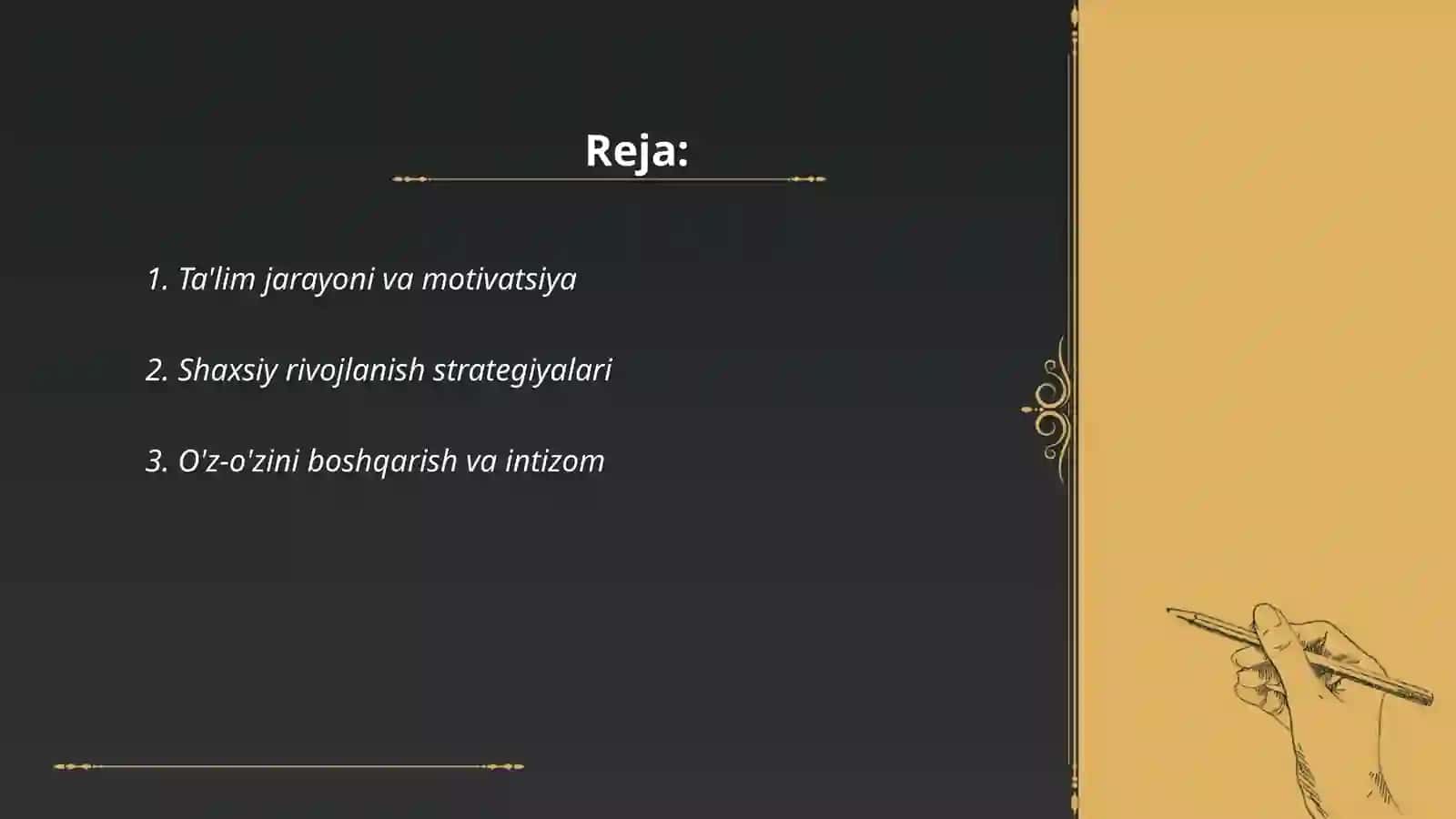 Andijon davlat pedagogika instituti 102- guruh talabasi Kozimov Behzodning Umumiy Psixologiya fanidan seminar mashgʻulotiga tayyorlagan taqdimoti 2