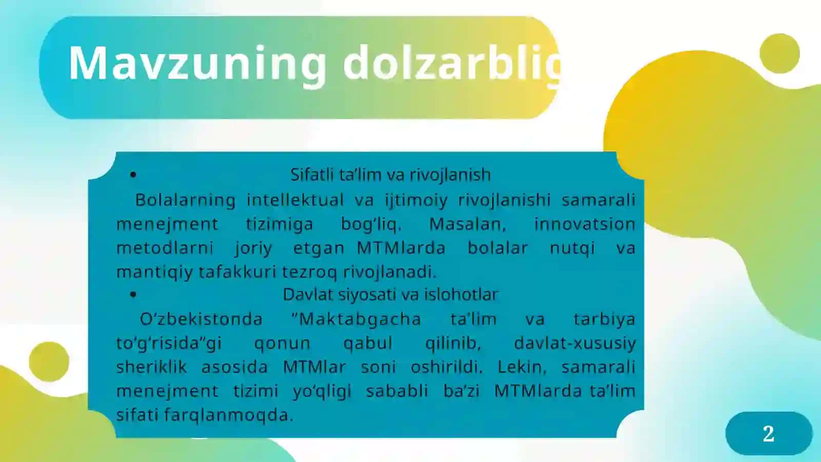 Maktabgachata'lim menejmentining maqsadlari va vazifalari 2