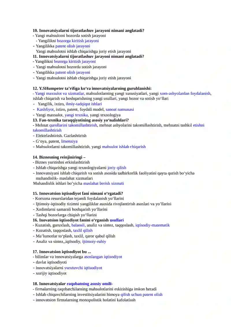 Innovatsion iqtisodiyot 2