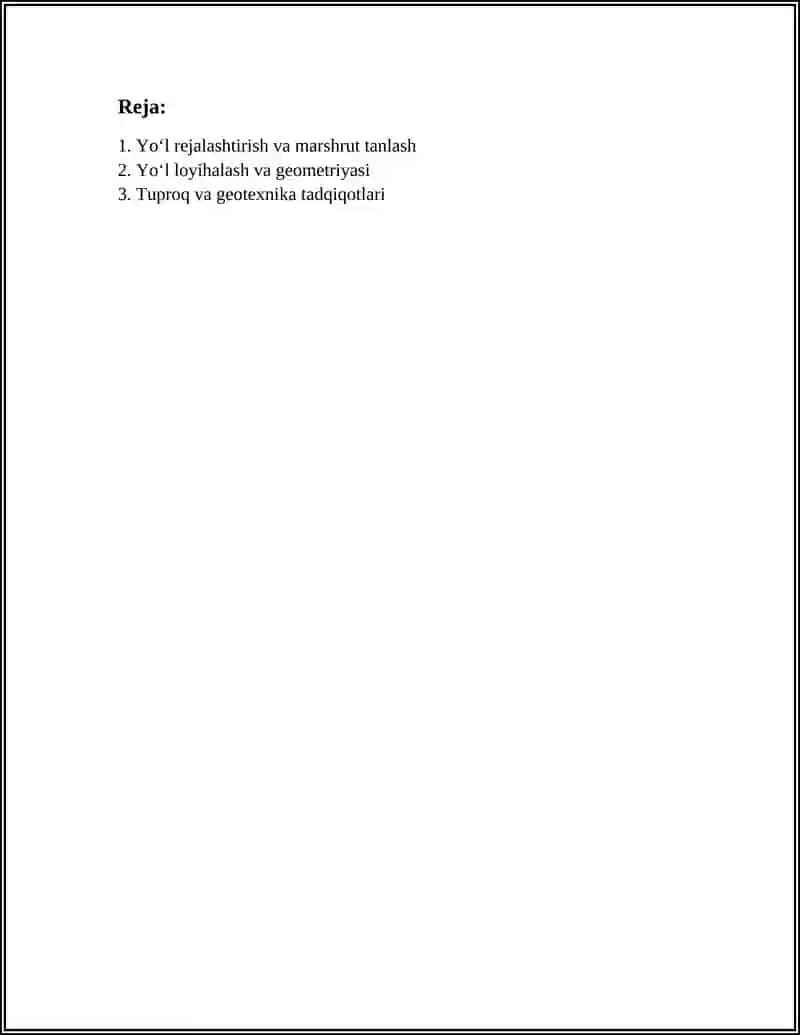 AVTOMOBIL YOʻLLARINI QURISH 2