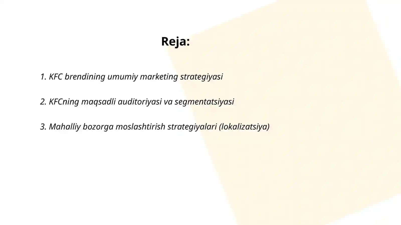 Marketing: KFC 2