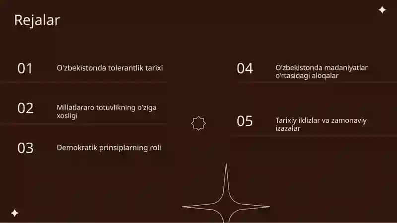 O'zbekistonda tolerantlik va millatlararo totuvlikni ta'minlashning tarixiy ildizlari va demokratik  prinsiplari. 2