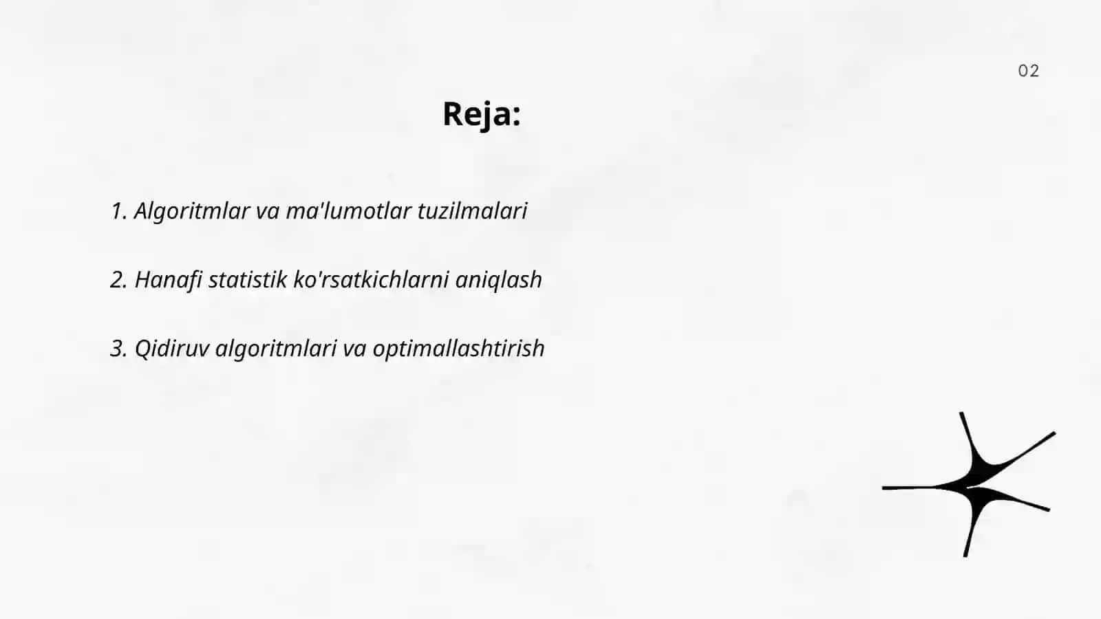Algoritmlar va ma'lumotlar tuzilmalari 2