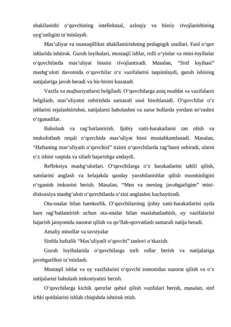 Tarbiyaviy ishlar metodikasi fanidan 2