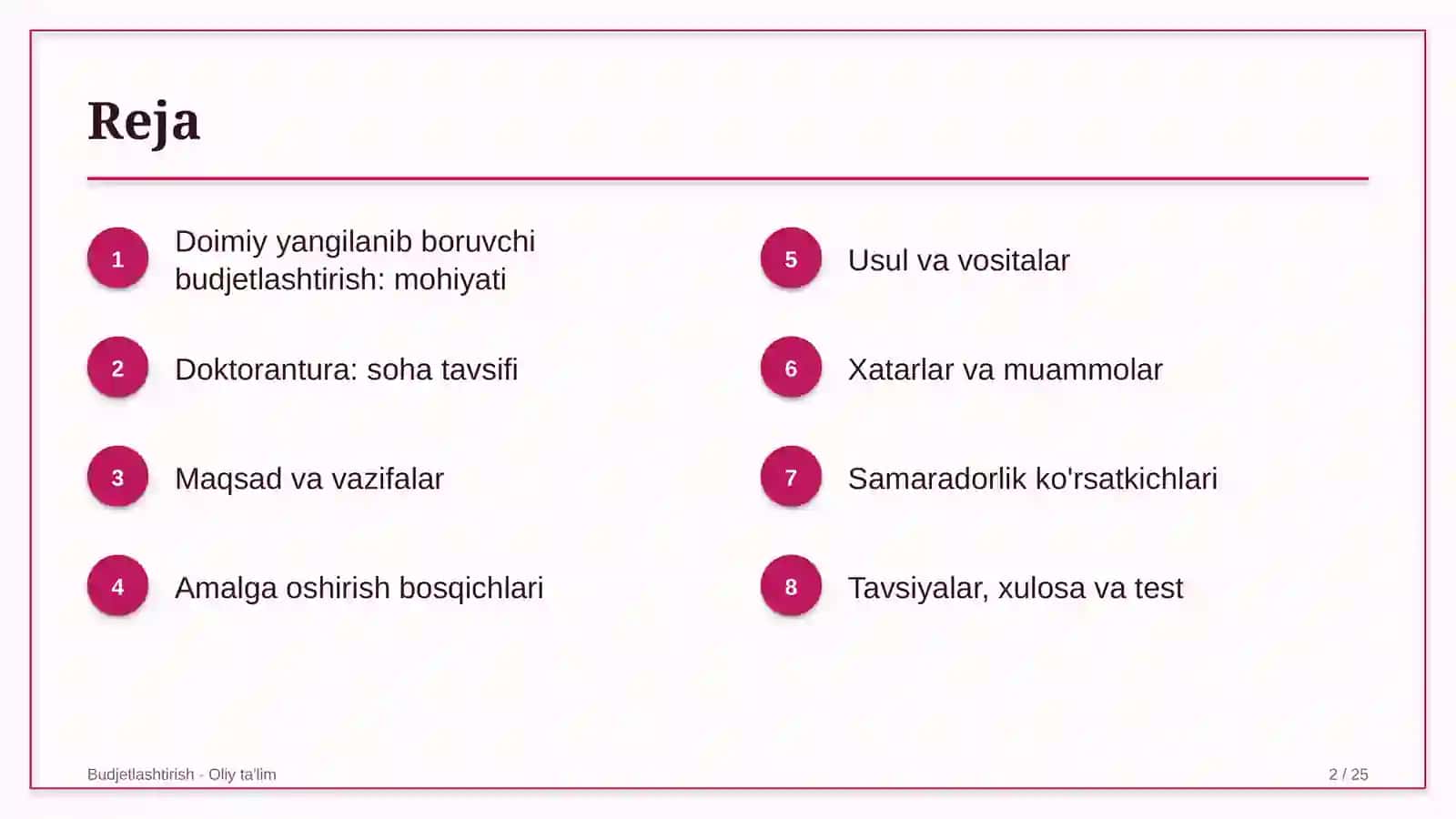 Doimiy yangilanib boruvchi budjetlashtirish: mohiyati 2