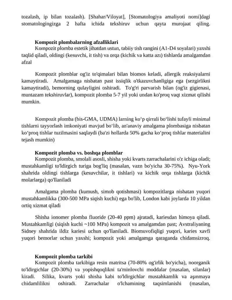 Kompozit plomba ashyolar haqida tushunchasi 2