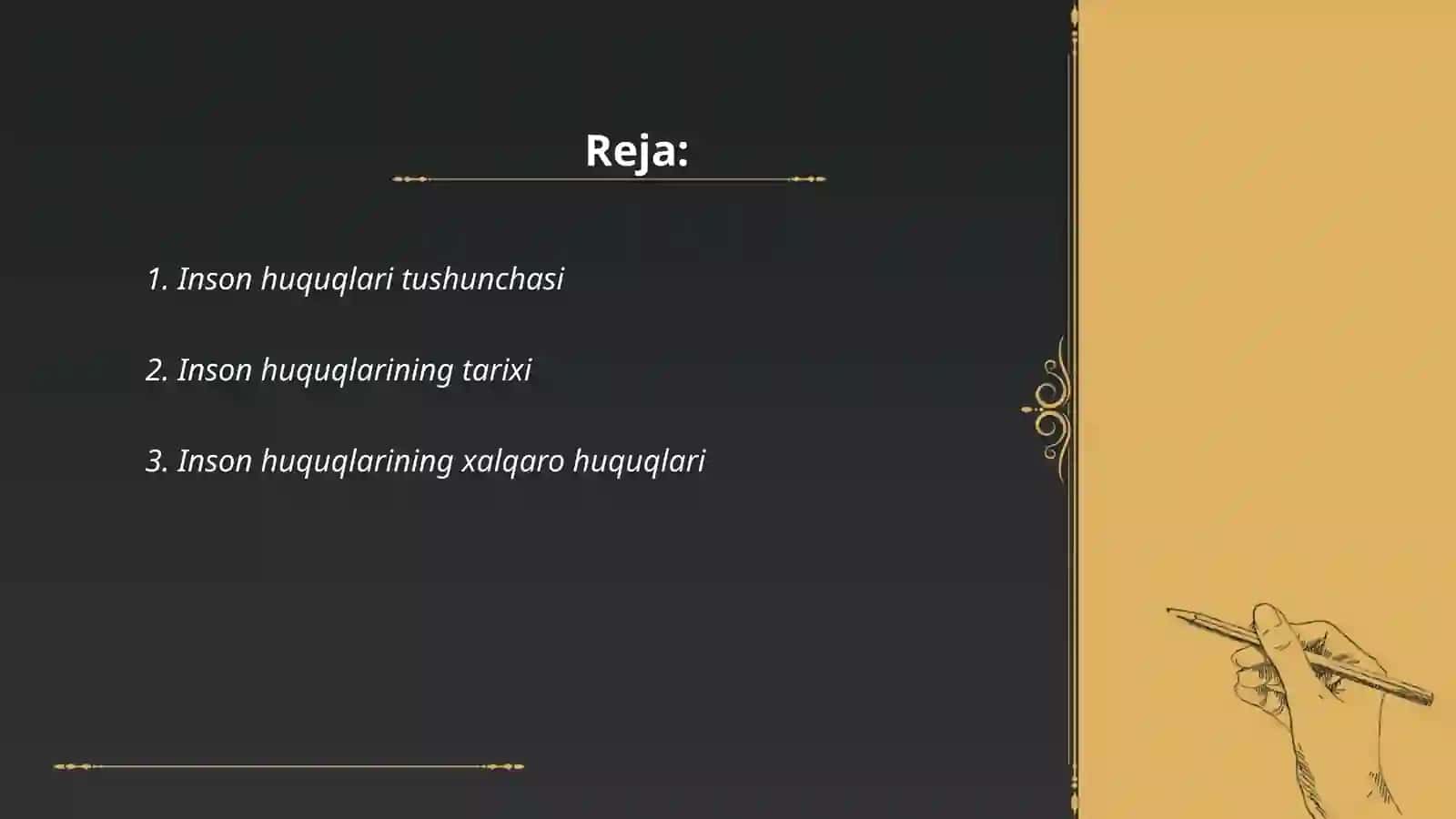 Inson huquqlarining umumiy tasnifi va mazmuni 2