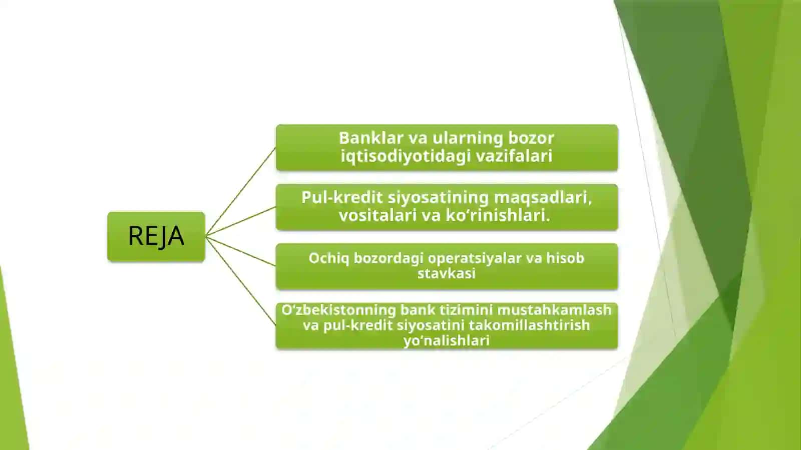 Bank tizimi. Pul kredit siyosati 2