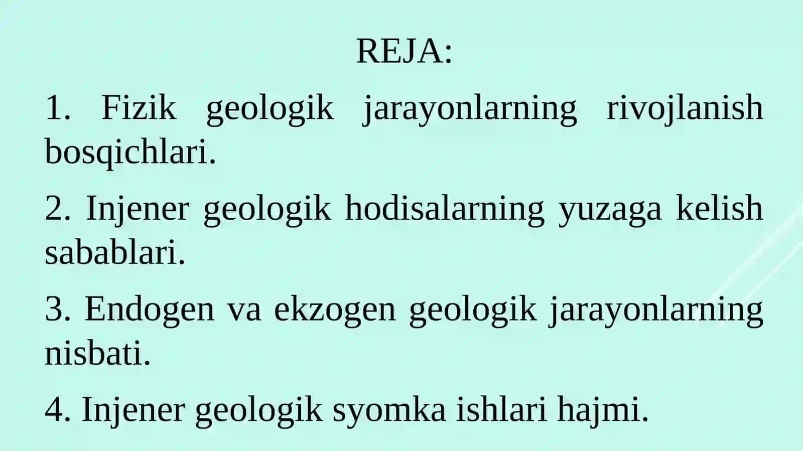INJENERLIK GEOLOGIYASI. GIDROLOGIYA 2