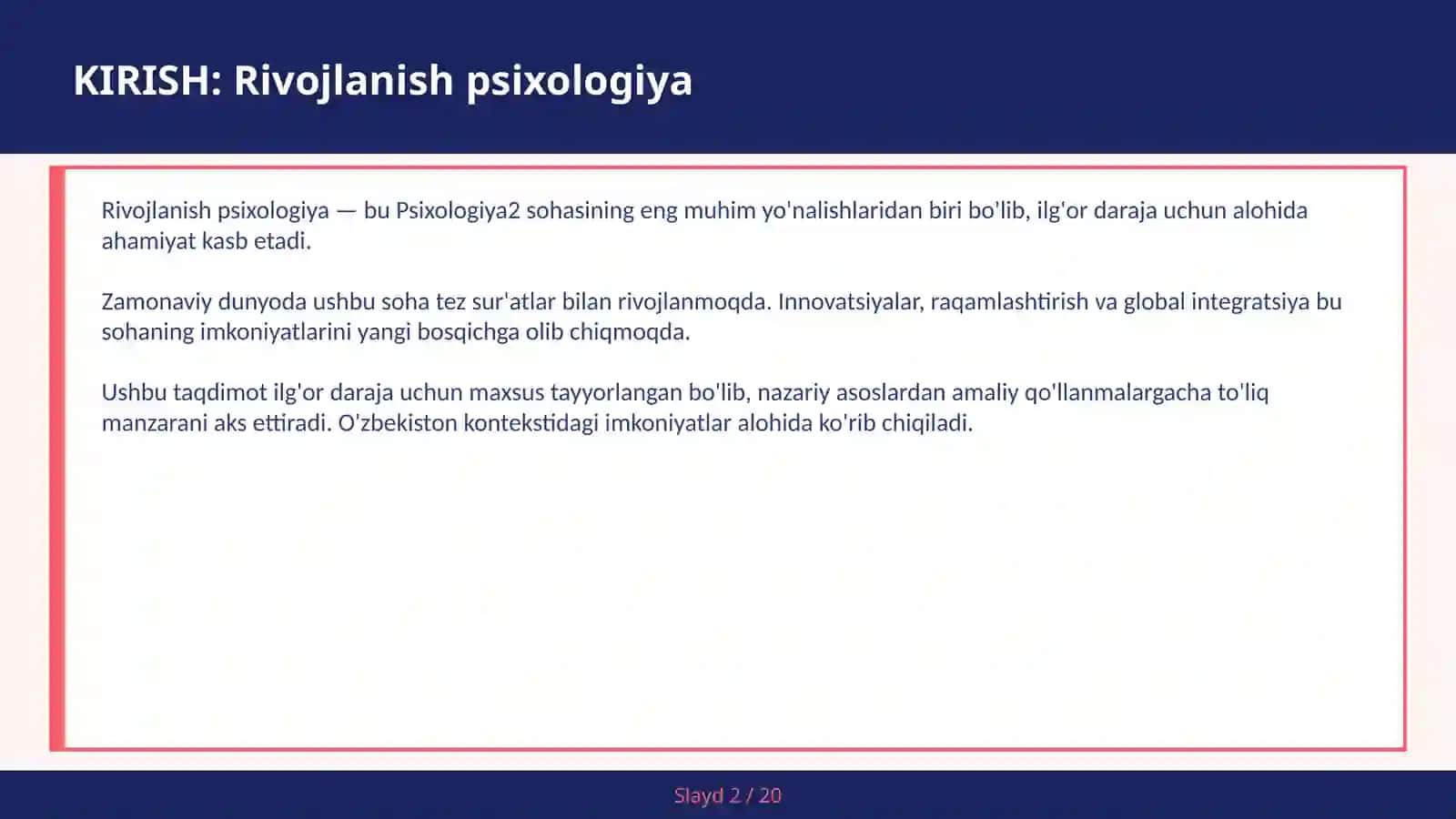 RIVOJLANISH PSIXOLOGIYA 2