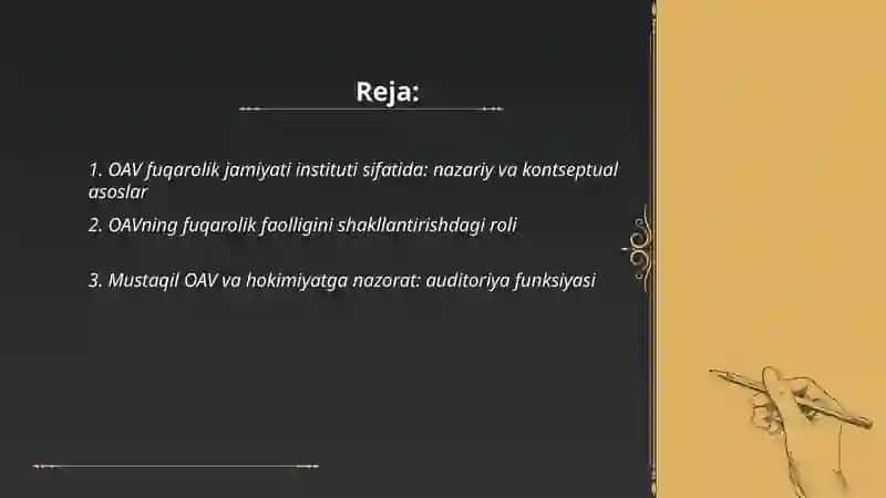 OАV fuqarolik jamiyati instituti sifatida 2
