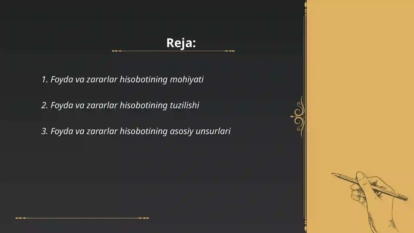 Foyda va zararlar hisoboti 2