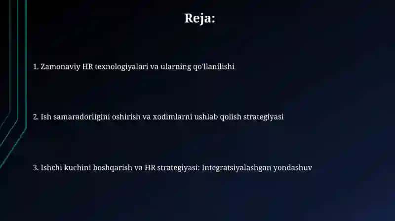 Zamonaviy HR texnologiyalari va ularning qo'llanilishi 2