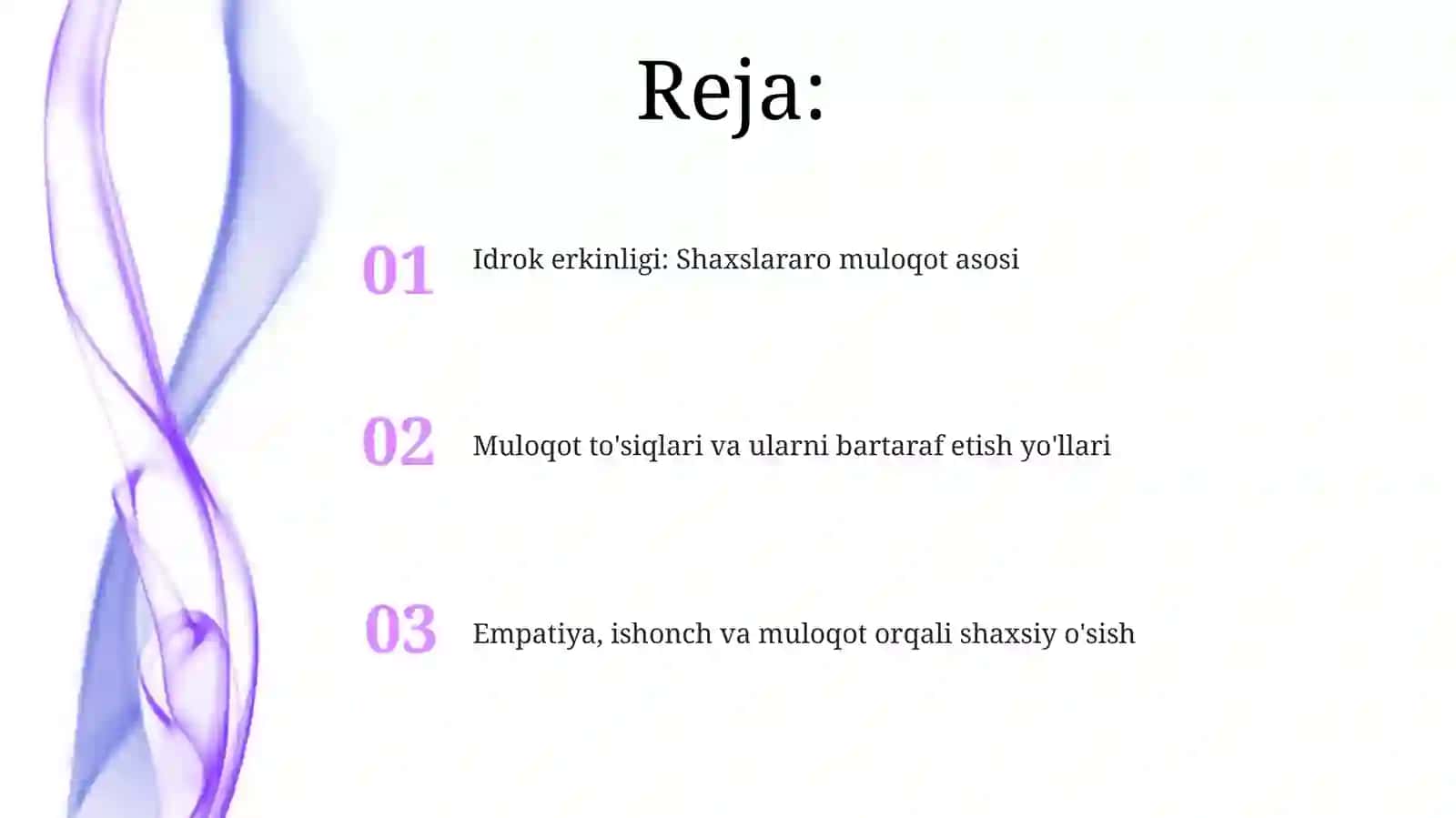 Shaxslararo muloqotning mohiyati: Bir-birimizni anglash erkinligi 2